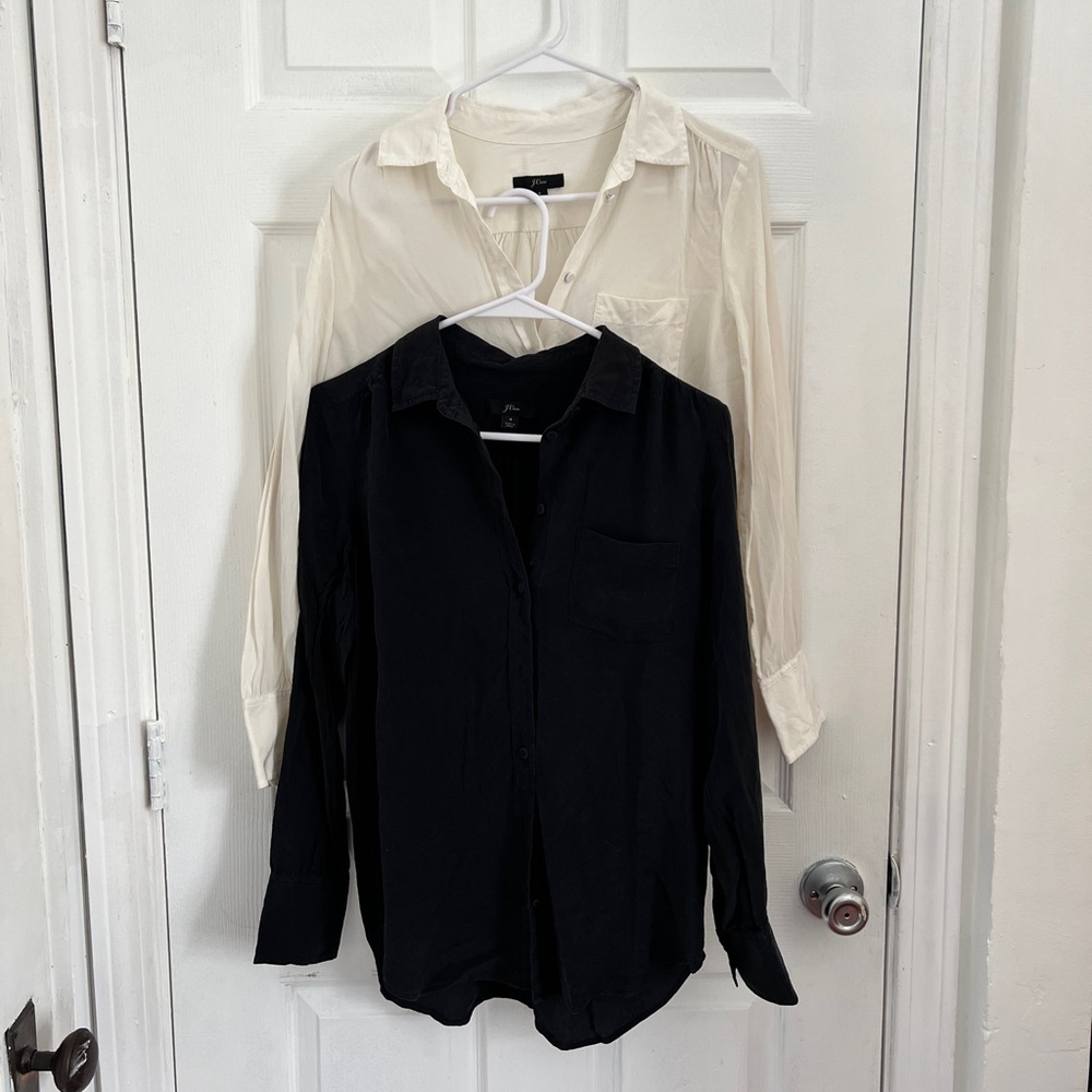 Two J. Crew Silk Blouses EUC